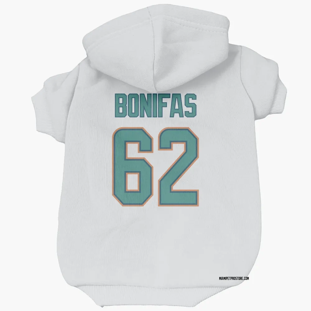 Miami Dolphins Jim Bonifas White Pet Hoodie for Dog & Cat