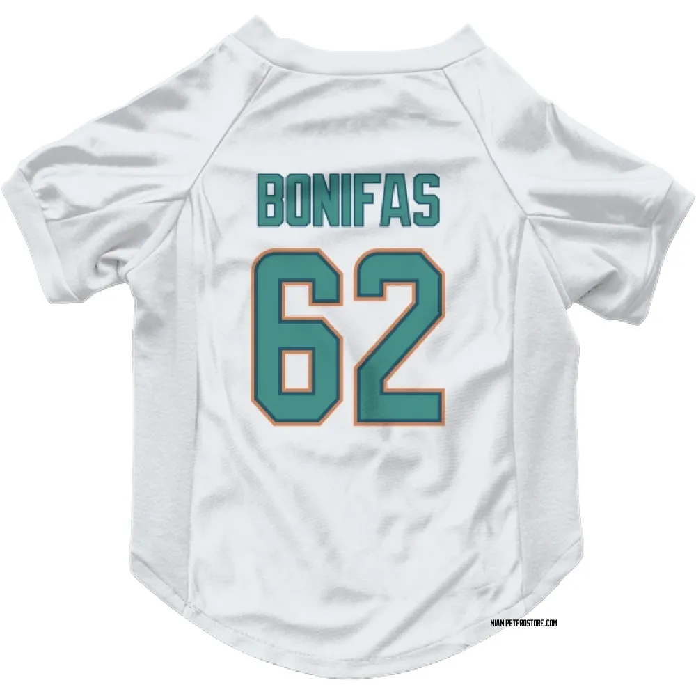 Miami Dolphins Jim Bonifas White Pet Jersey for Dog & Cat