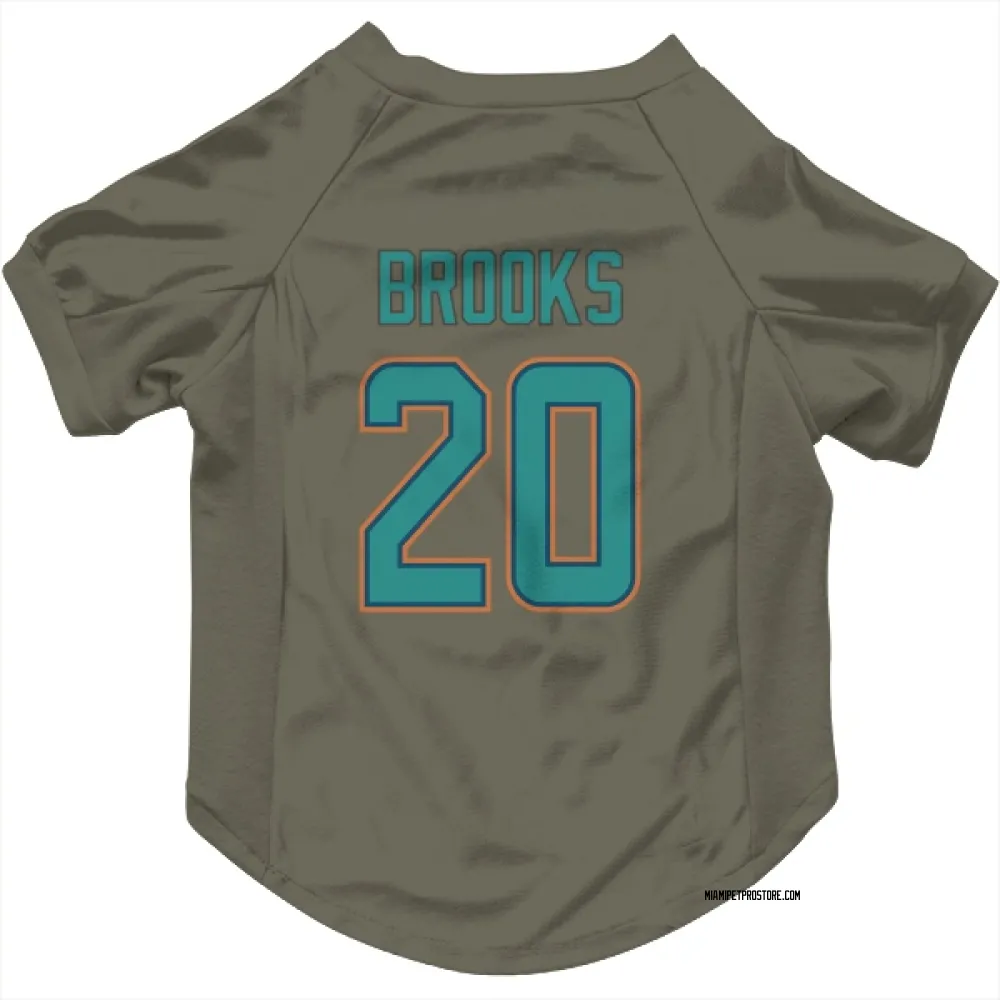 Miami Dolphins Jordyn Brooks Olive Pet Jersey for Dog & Cat