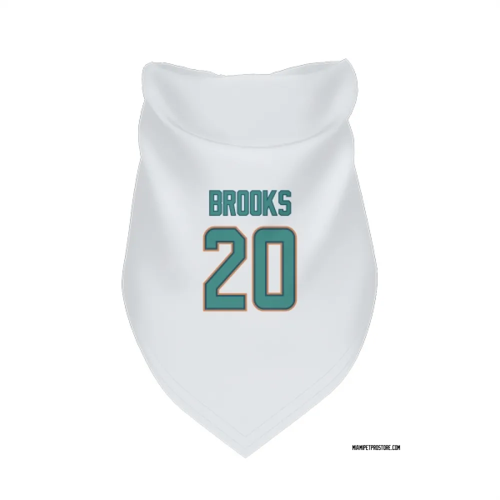 Miami Dolphins Jordyn Brooks White Pet Bandana for Dog & Cat