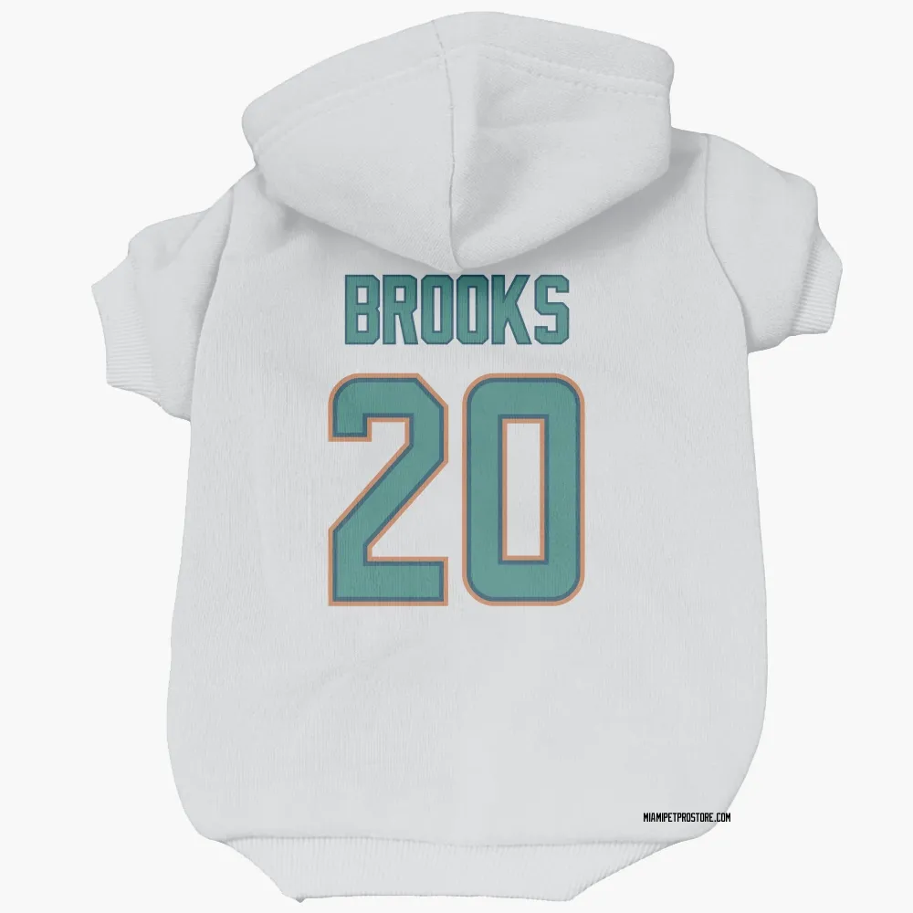 Miami Dolphins Jordyn Brooks White Pet Hoodie for Dog & Cat