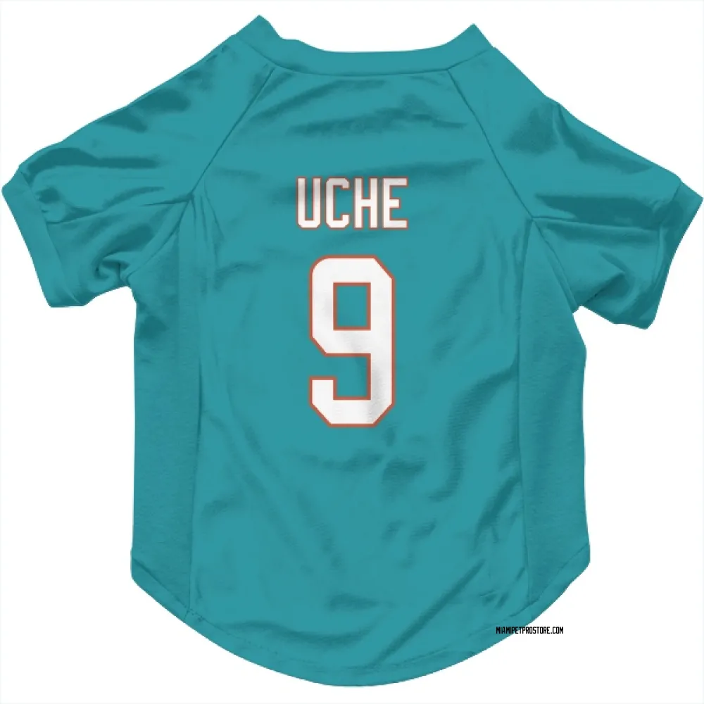 Miami Dolphins Joshua Uche Aqua Pet Jersey for Dog & Cat