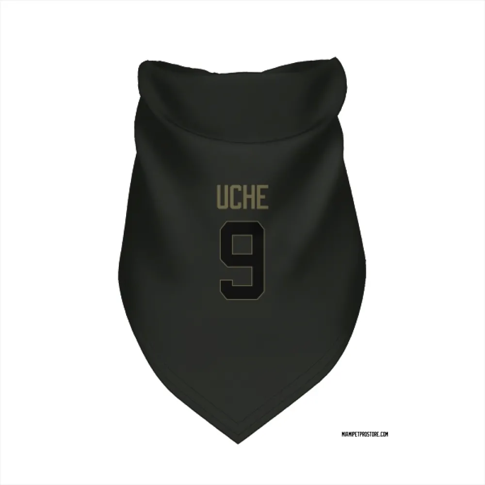 Miami Dolphins Joshua Uche Black Service Pet Bandana for Dog & Cat