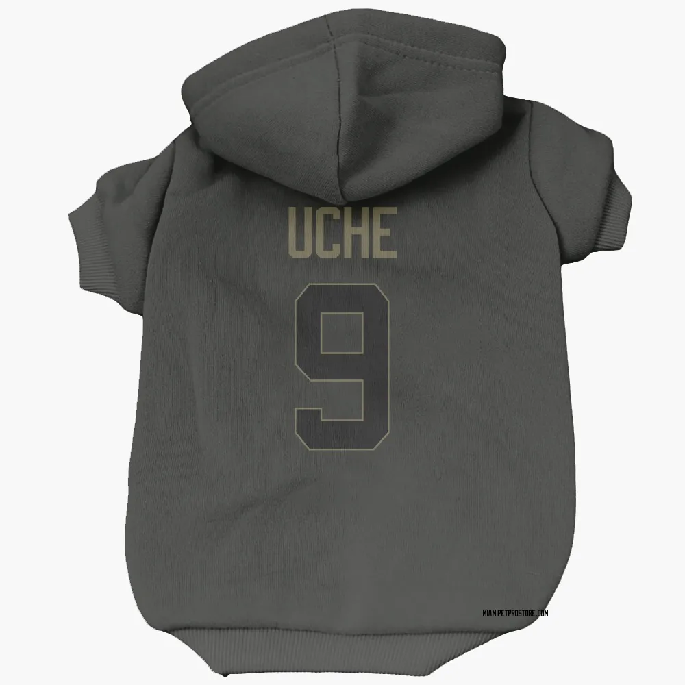 Miami Dolphins Joshua Uche Black Service Pet Hoodie for Dog & Cat