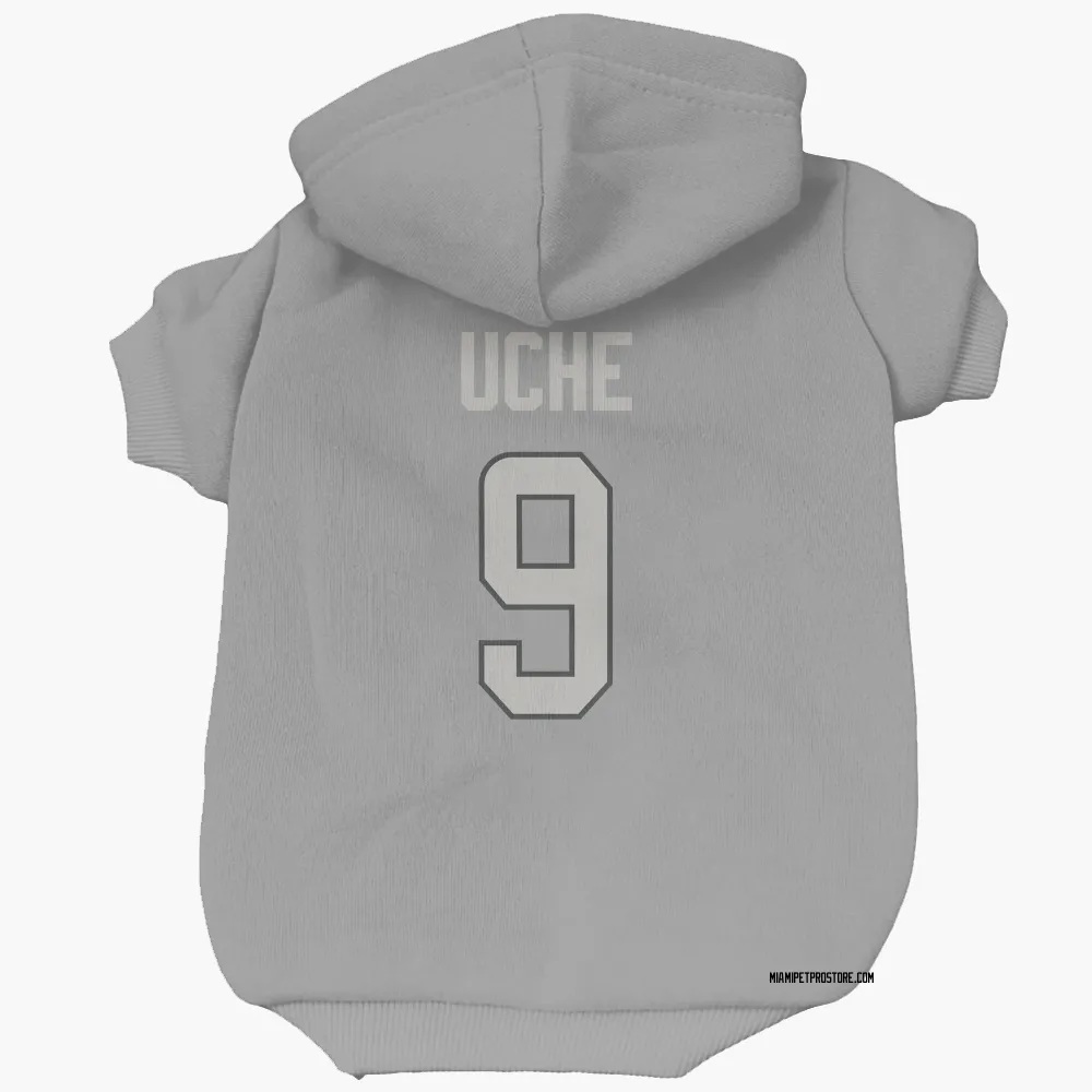 Miami Dolphins Joshua Uche Charcoal Pet Hoodie for Dog & Cat