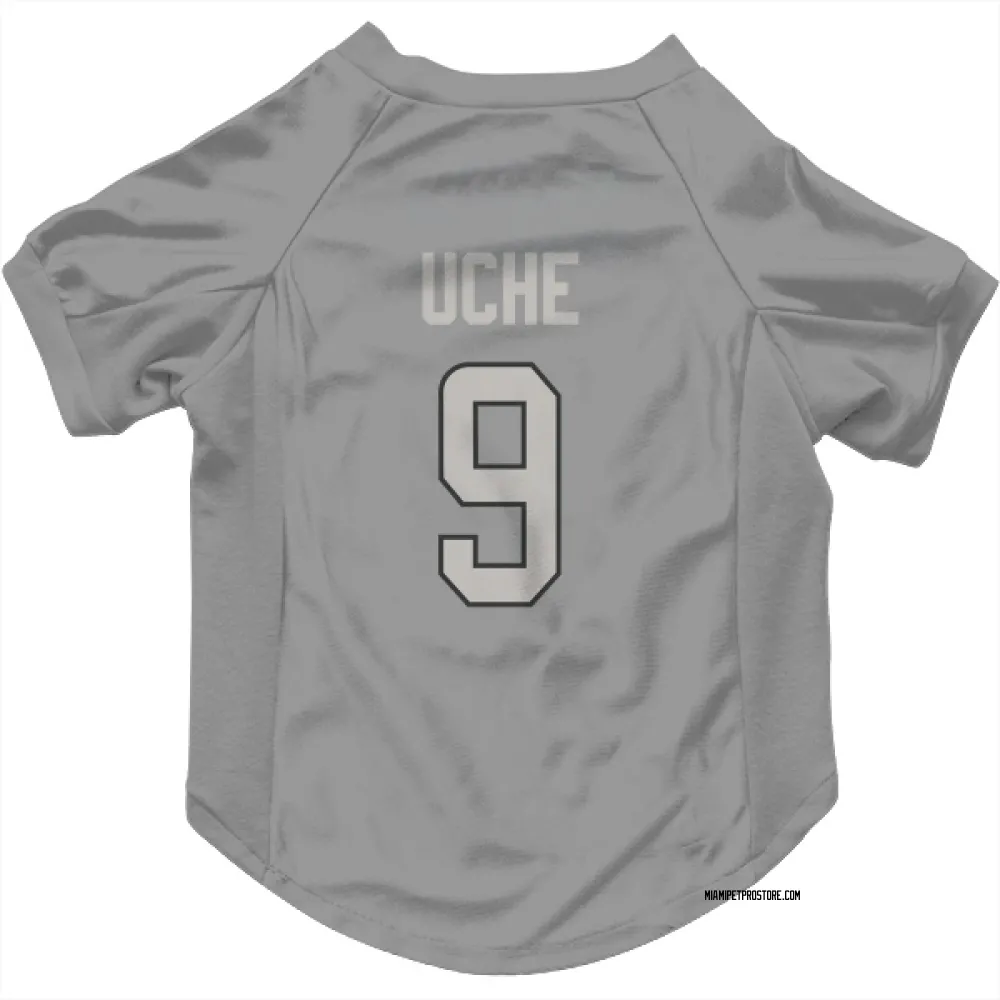 Miami Dolphins Joshua Uche Charcoal Pet Jersey for Dog & Cat