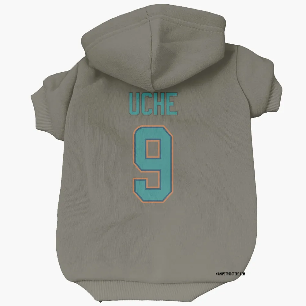 Miami Dolphins Joshua Uche Olive Pet Hoodie for Dog & Cat