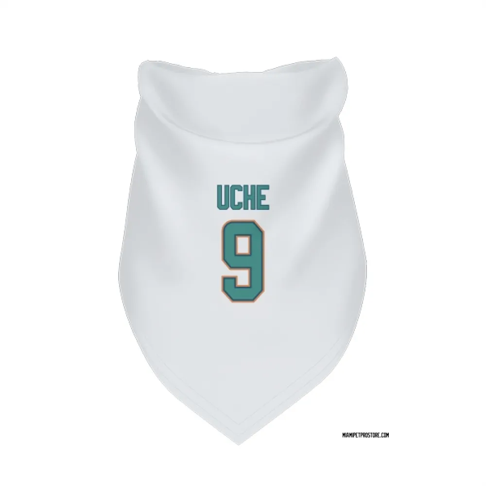 Miami Dolphins Joshua Uche White Pet Bandana for Dog & Cat