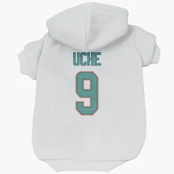 Miami Dolphins Joshua Uche White Pet Hoodie for Dog & Cat