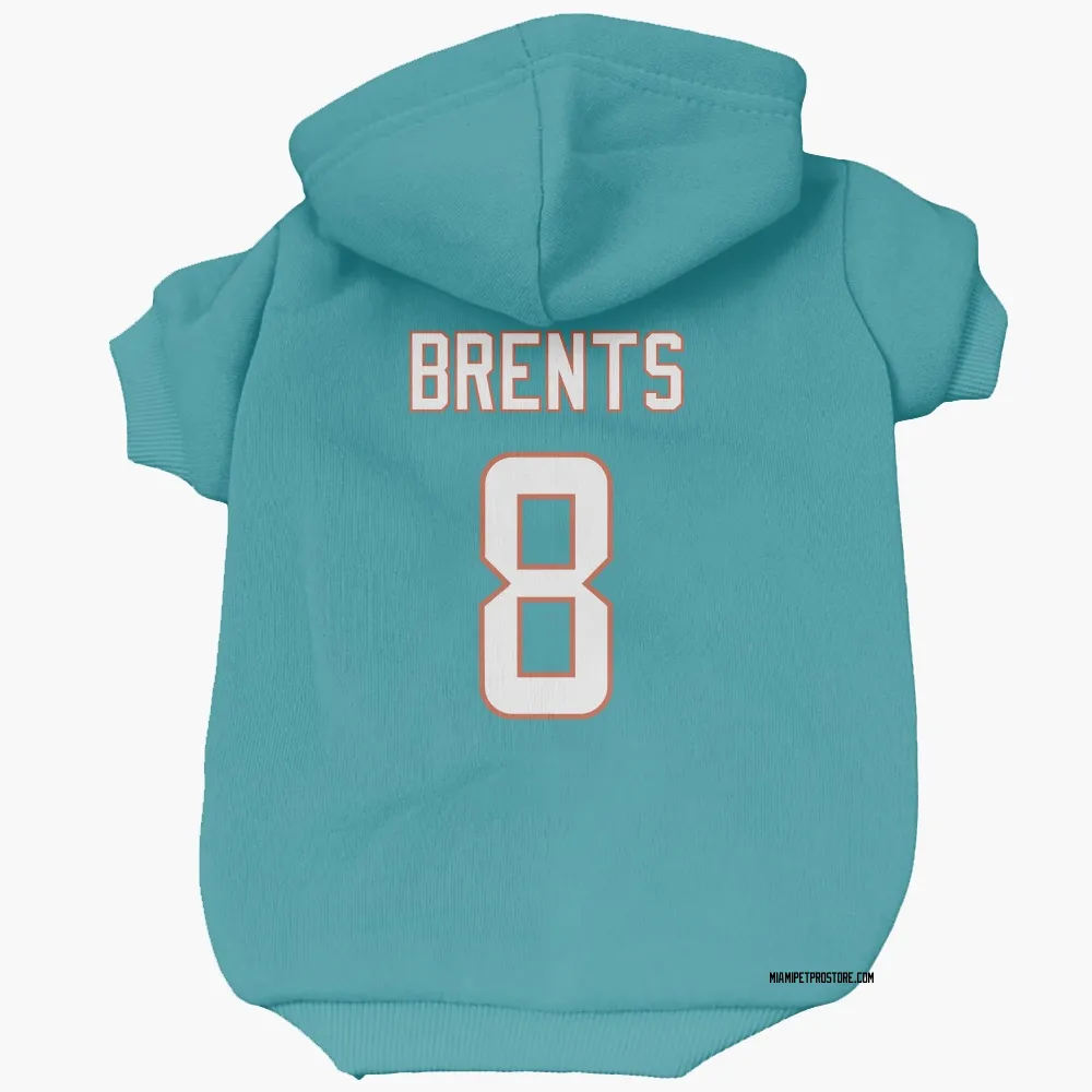 Miami Dolphins JuJu Brents Aqua Pet Hoodie for Dog & Cat