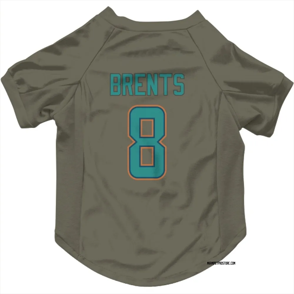 Miami Dolphins JuJu Brents Olive Pet Jersey for Dog & Cat