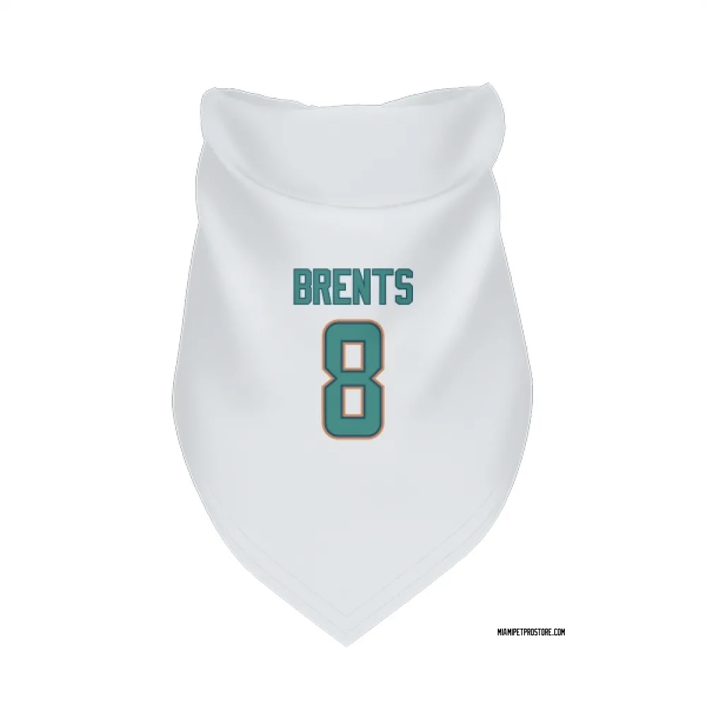 Miami Dolphins JuJu Brents White Pet Bandana for Dog & Cat