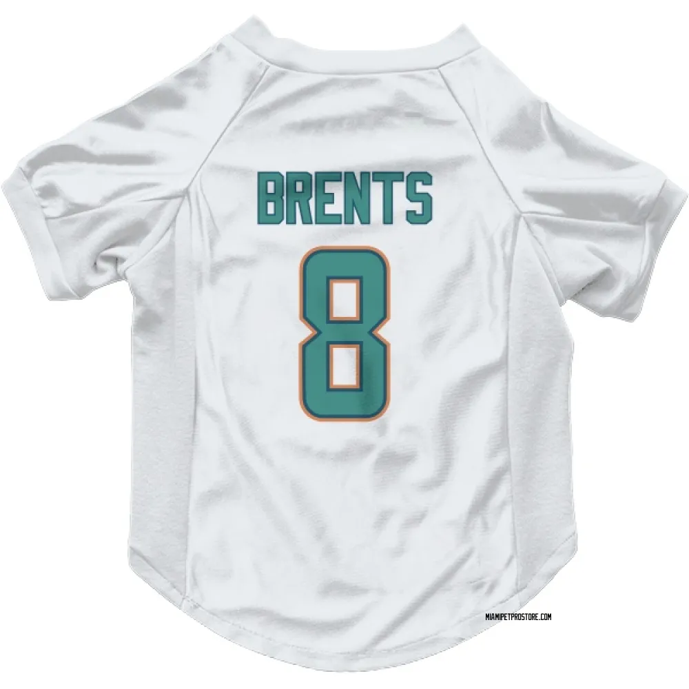 Miami Dolphins JuJu Brents White Pet Jersey for Dog & Cat
