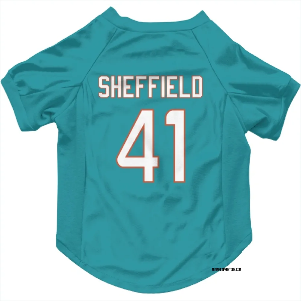 Miami Dolphins Kendall Sheffield Aqua Pet Jersey for Dog & Cat