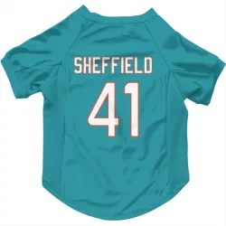 Miami Dolphins Kendall Sheffield Aqua Pet Jersey for Dog & Cat