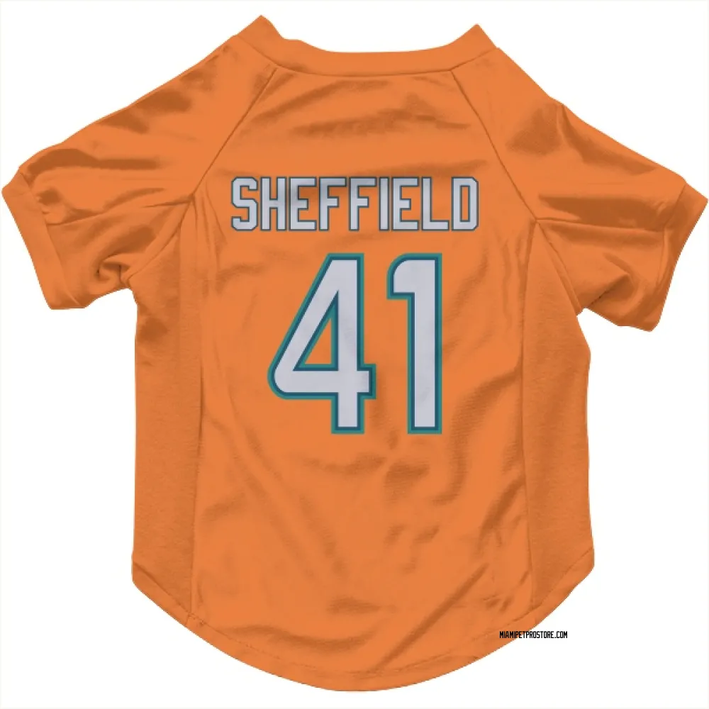 Miami Dolphins Kendall Sheffield Orange Pet Jersey for Dog & Cat