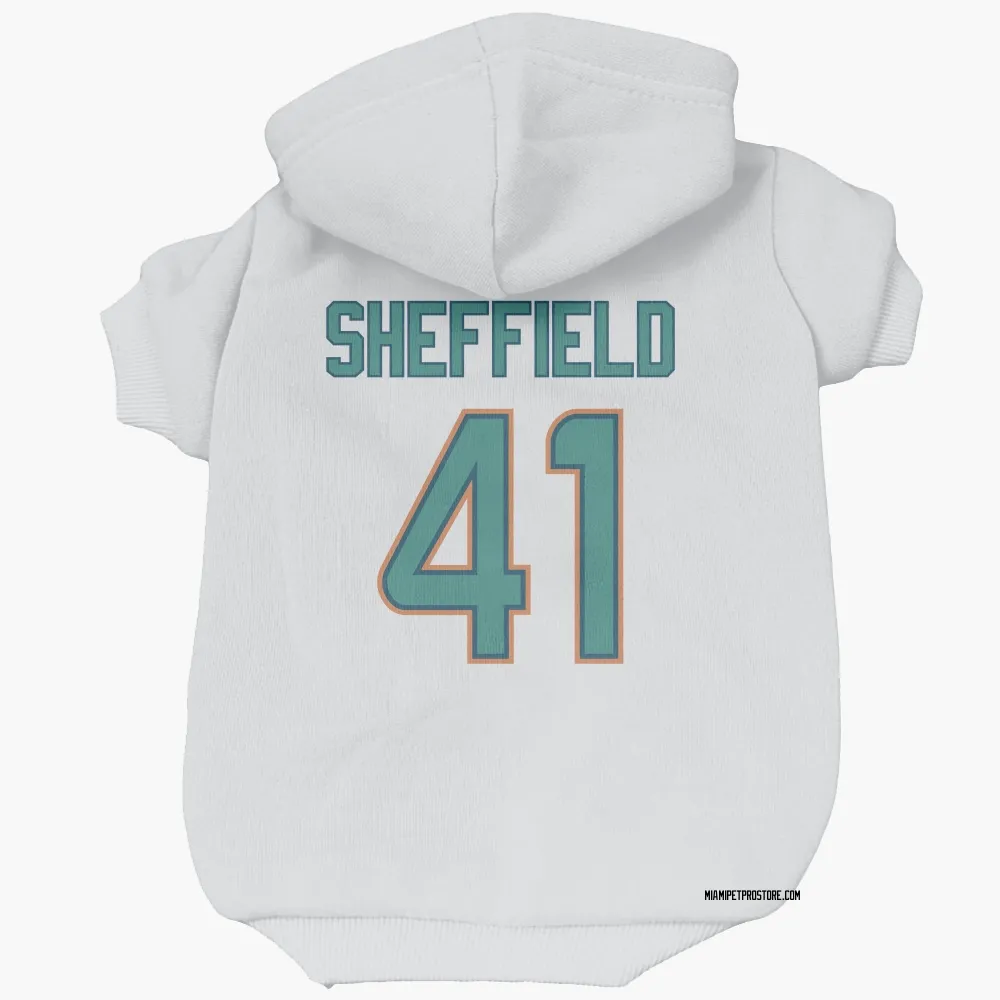 Miami Dolphins Kendall Sheffield White Pet Hoodie for Dog & Cat
