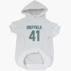Miami Dolphins Kendall Sheffield White Pet Hoodie for Dog & Cat
