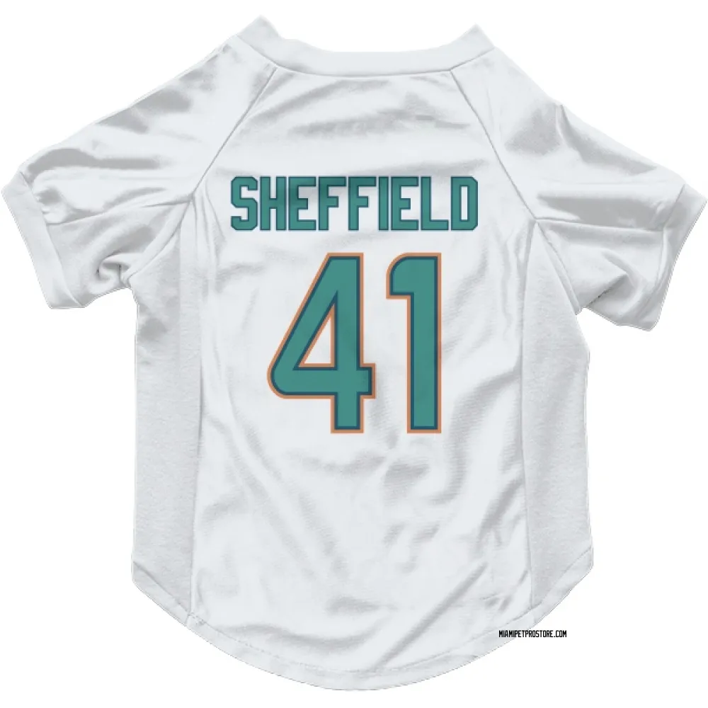 Miami Dolphins Kendall Sheffield White Pet Jersey for Dog & Cat