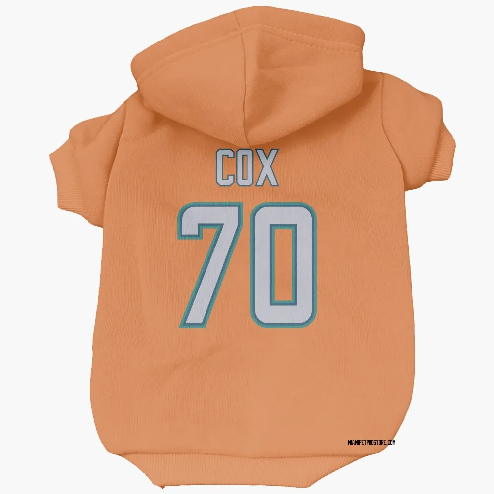 Miami Dolphins Marques Cox Orange Pet Hoodie for Dog & Cat
