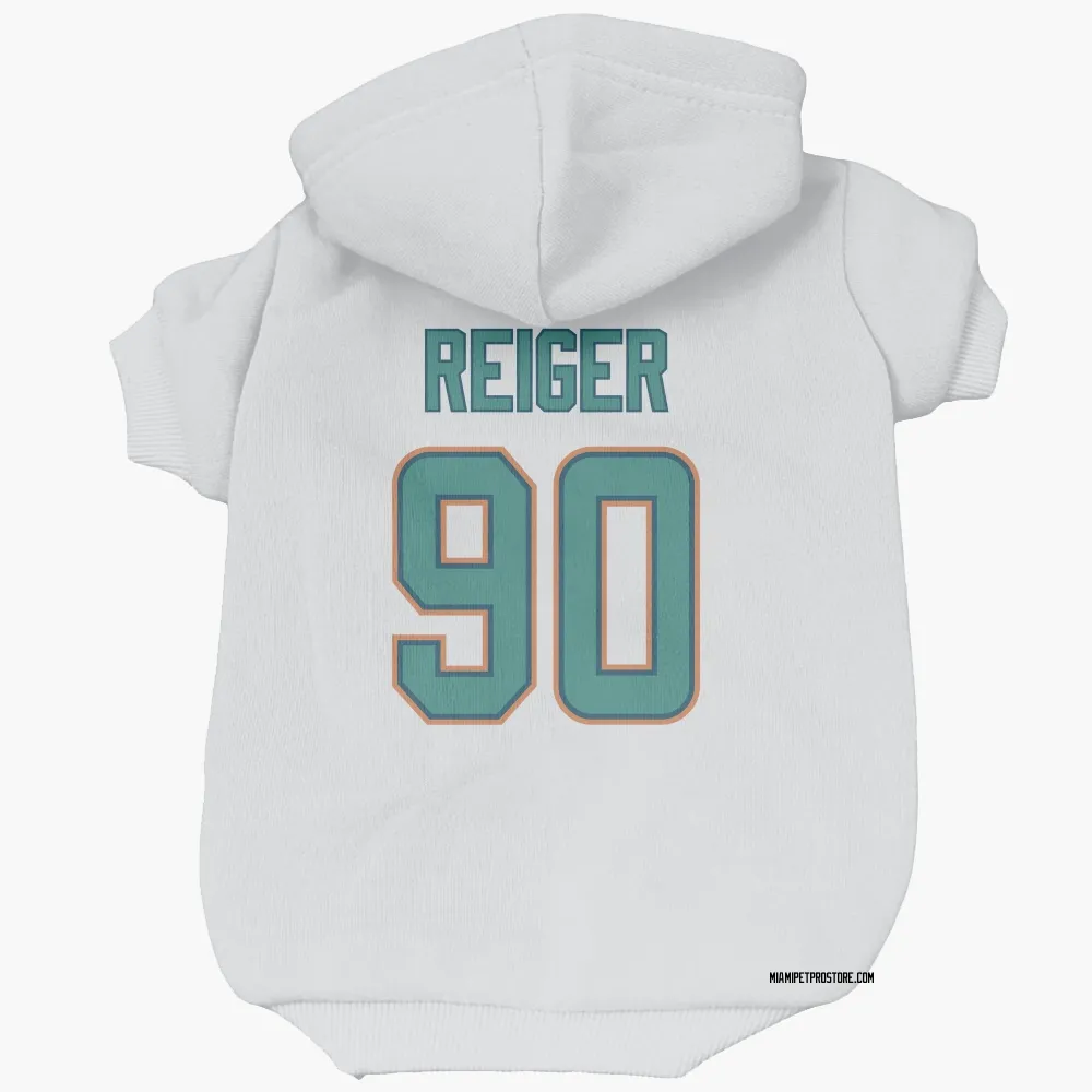 Miami Dolphins Mason Reiger White Pet Hoodie for Dog & Cat