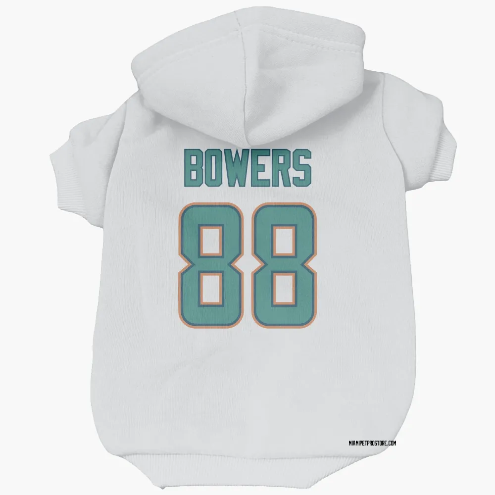Miami Dolphins Nick Bowers White Pet Hoodie for Dog & Cat