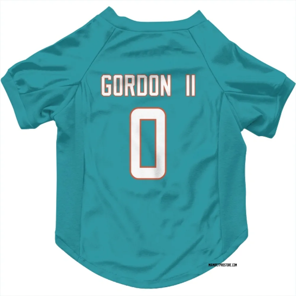 Miami Dolphins Ollie Gordon II Aqua Pet Jersey for Dog & Cat