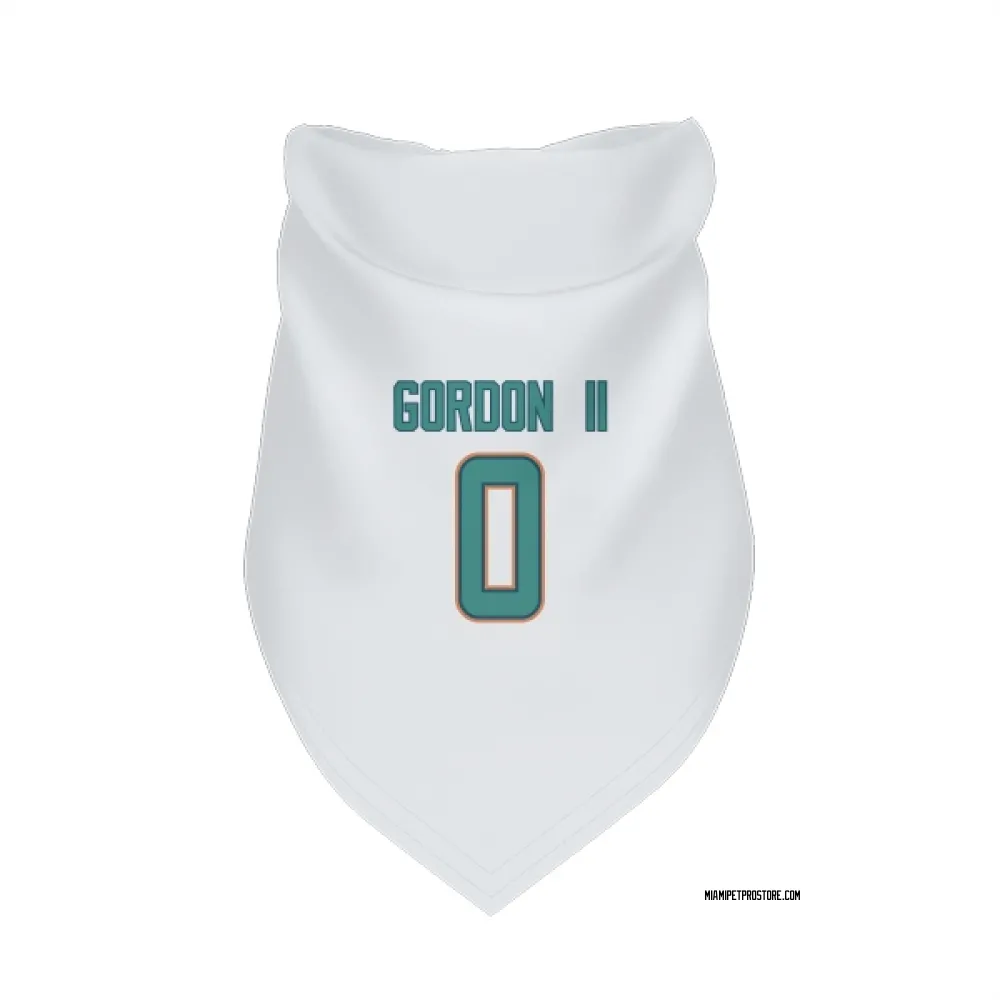 Miami Dolphins Ollie Gordon II White Pet Bandana for Dog & Cat
