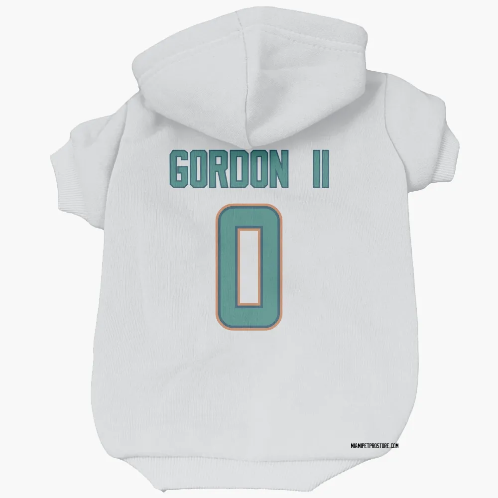 Miami Dolphins Ollie Gordon II White Pet Hoodie for Dog & Cat