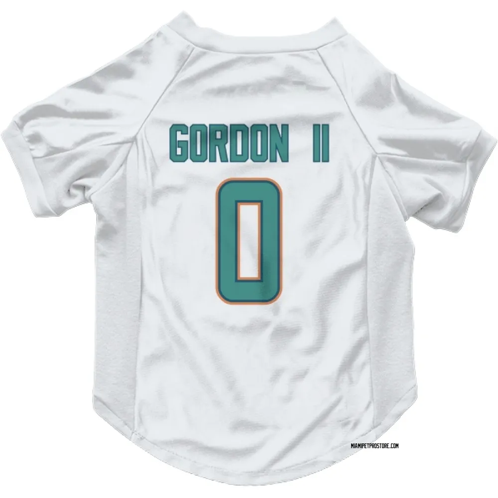 Miami Dolphins Ollie Gordon II White Pet Jersey for Dog & Cat