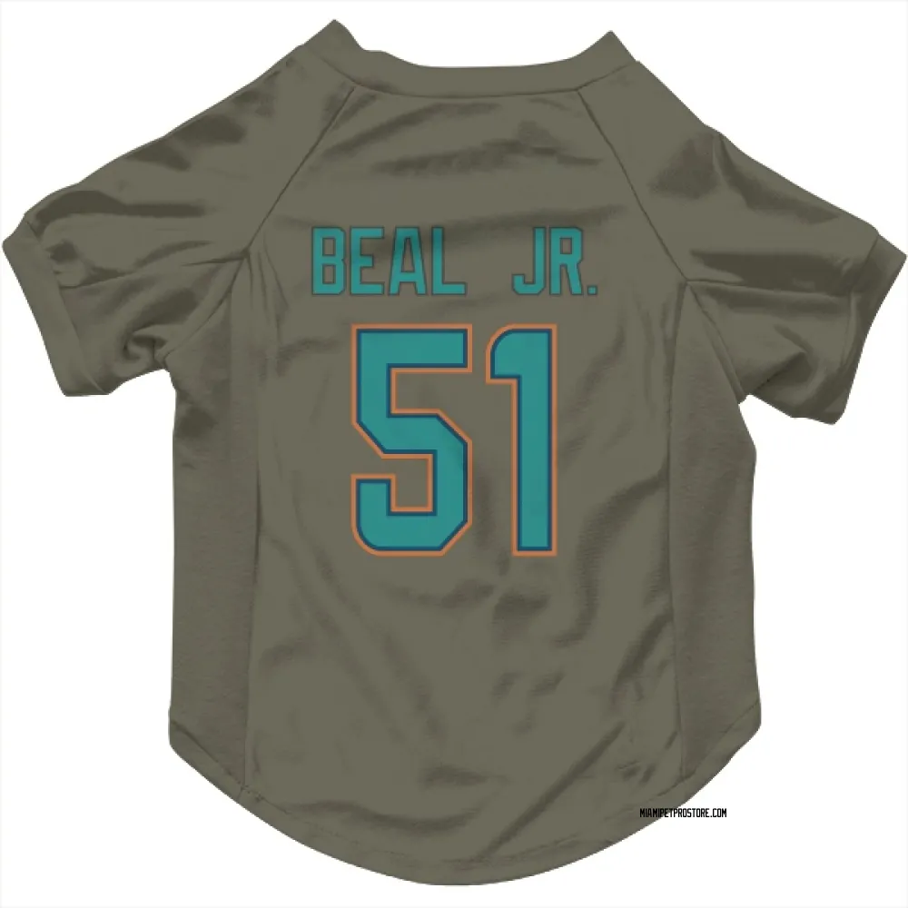 Miami Dolphins Robert Beal Jr. Olive Pet Jersey for Dog & Cat
