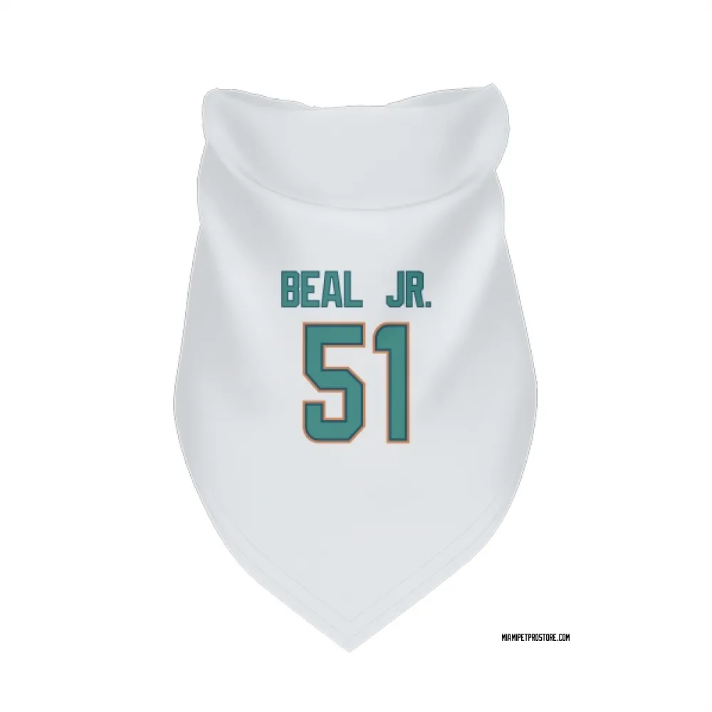 Miami Dolphins Robert Beal Jr. White Pet Bandana for Dog & Cat