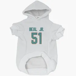 Miami Dolphins Robert Beal Jr. White Pet Hoodie for Dog & Cat
