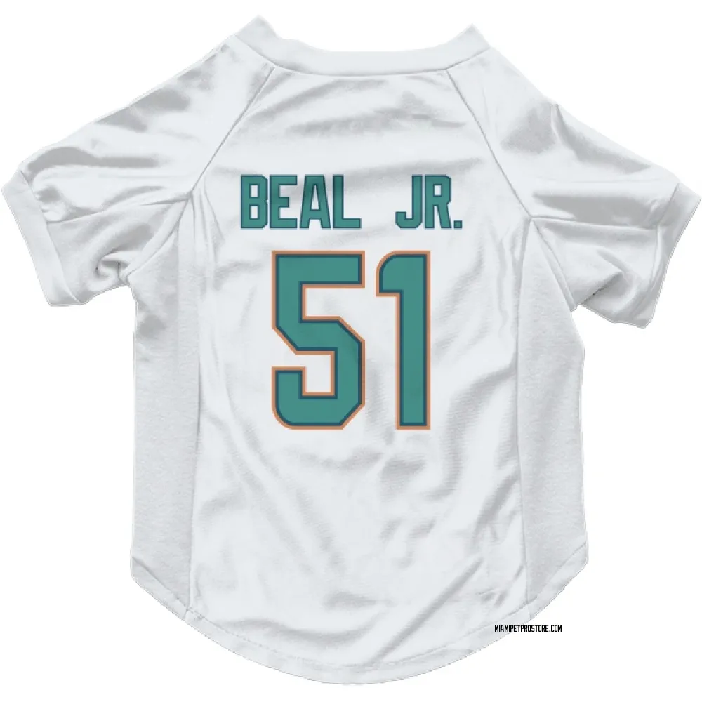 Miami Dolphins Robert Beal Jr. White Pet Jersey for Dog & Cat