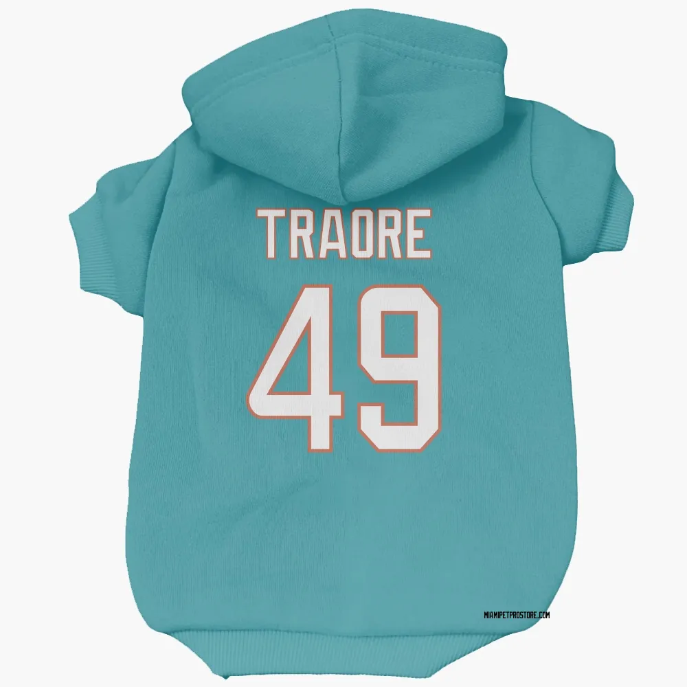 Miami Dolphins Seydou Traore Aqua Pet Hoodie for Dog & Cat