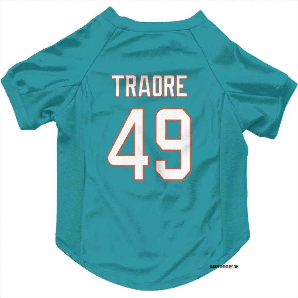 Miami Dolphins Seydou Traore Aqua Pet Jersey for Dog & Cat