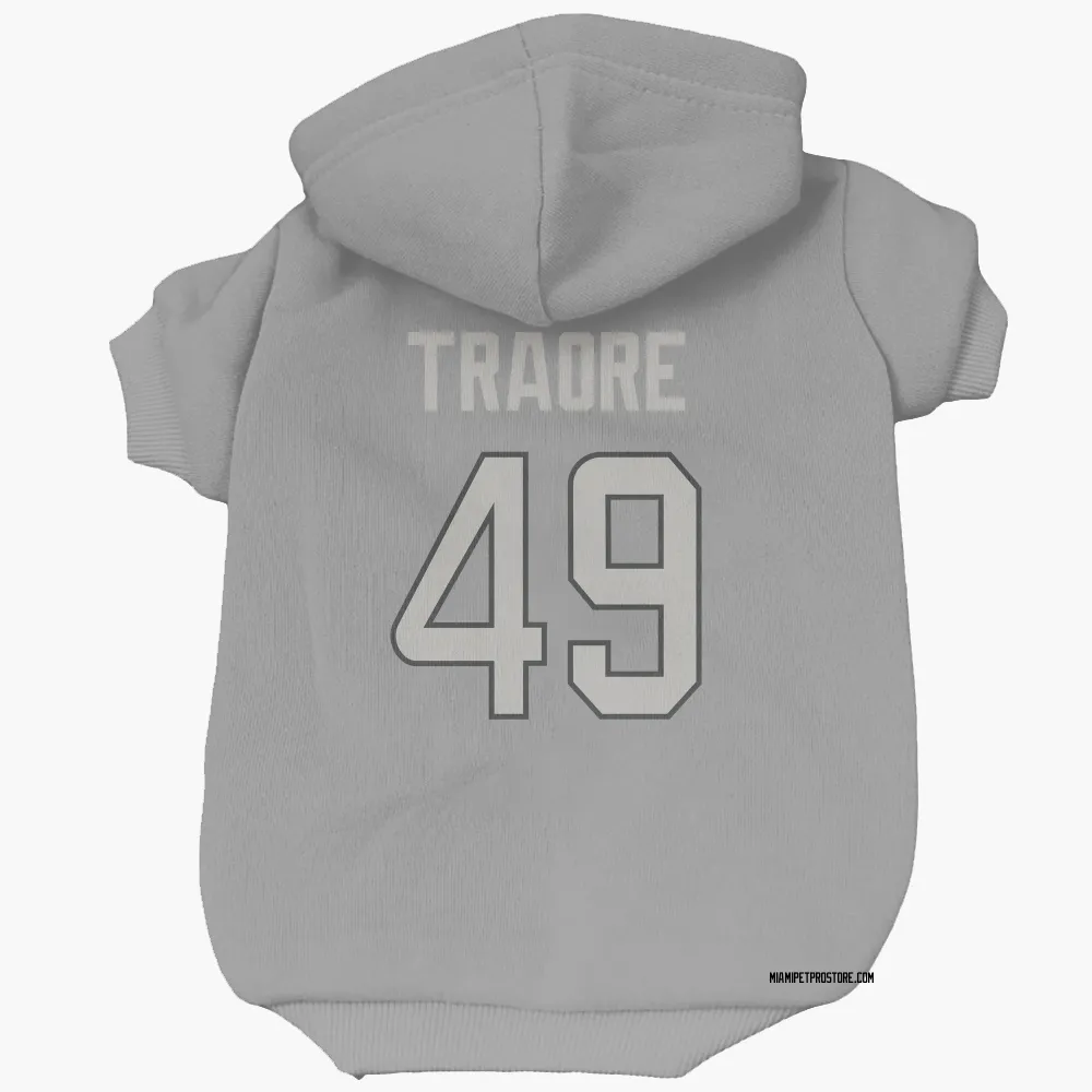 Miami Dolphins Seydou Traore Charcoal Pet Hoodie for Dog & Cat