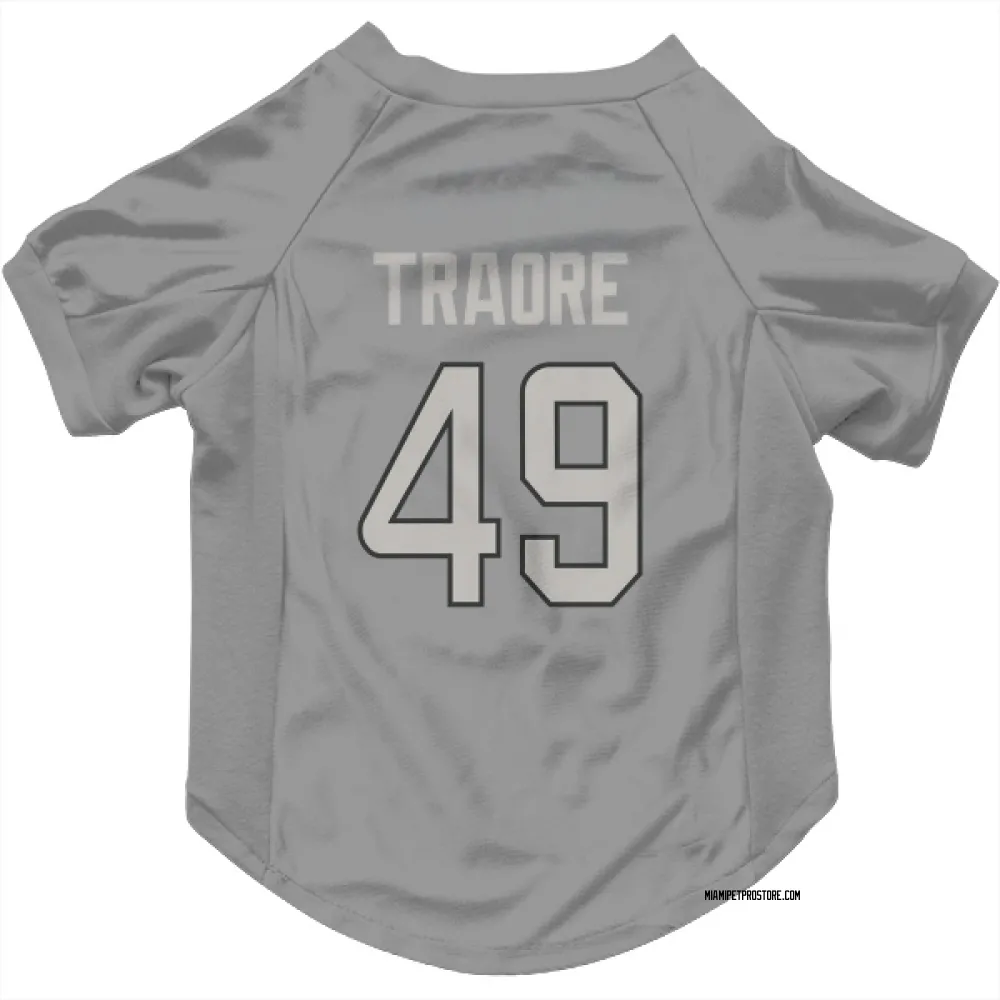 Miami Dolphins Seydou Traore Charcoal Pet Jersey for Dog & Cat