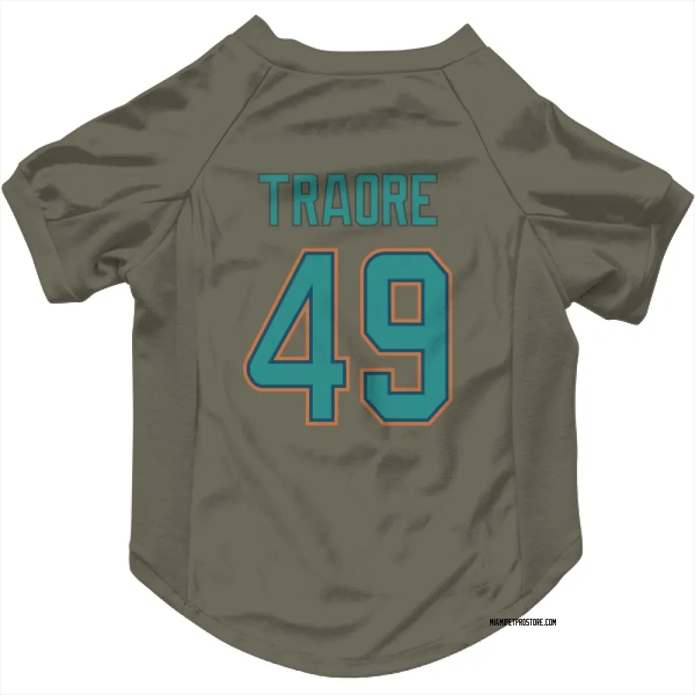 Miami Dolphins Seydou Traore Olive Pet Jersey for Dog & Cat