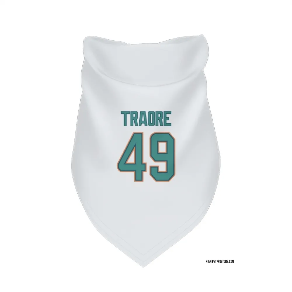 Miami Dolphins Seydou Traore White Pet Bandana for Dog & Cat