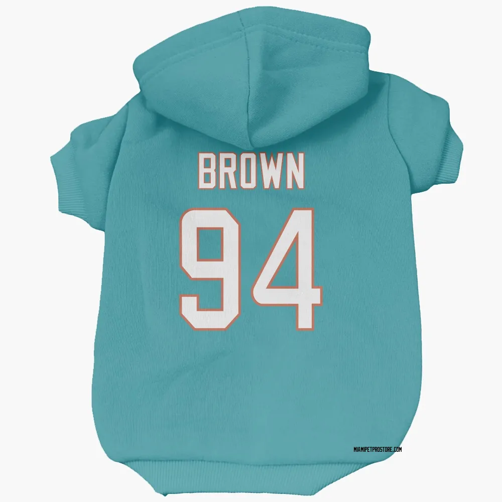 Miami Dolphins Shakel Brown Aqua Pet Hoodie for Dog & Cat