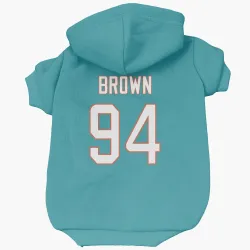 Miami Dolphins Shakel Brown Aqua Pet Hoodie for Dog & Cat
