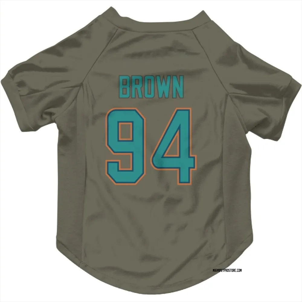 Miami Dolphins Shakel Brown Olive Pet Jersey for Dog & Cat