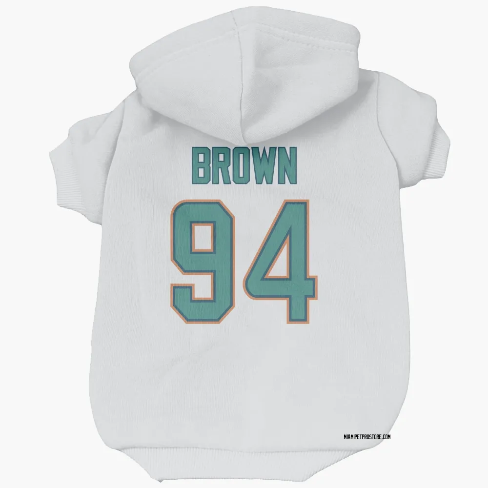 Miami Dolphins Shakel Brown White Pet Hoodie for Dog & Cat