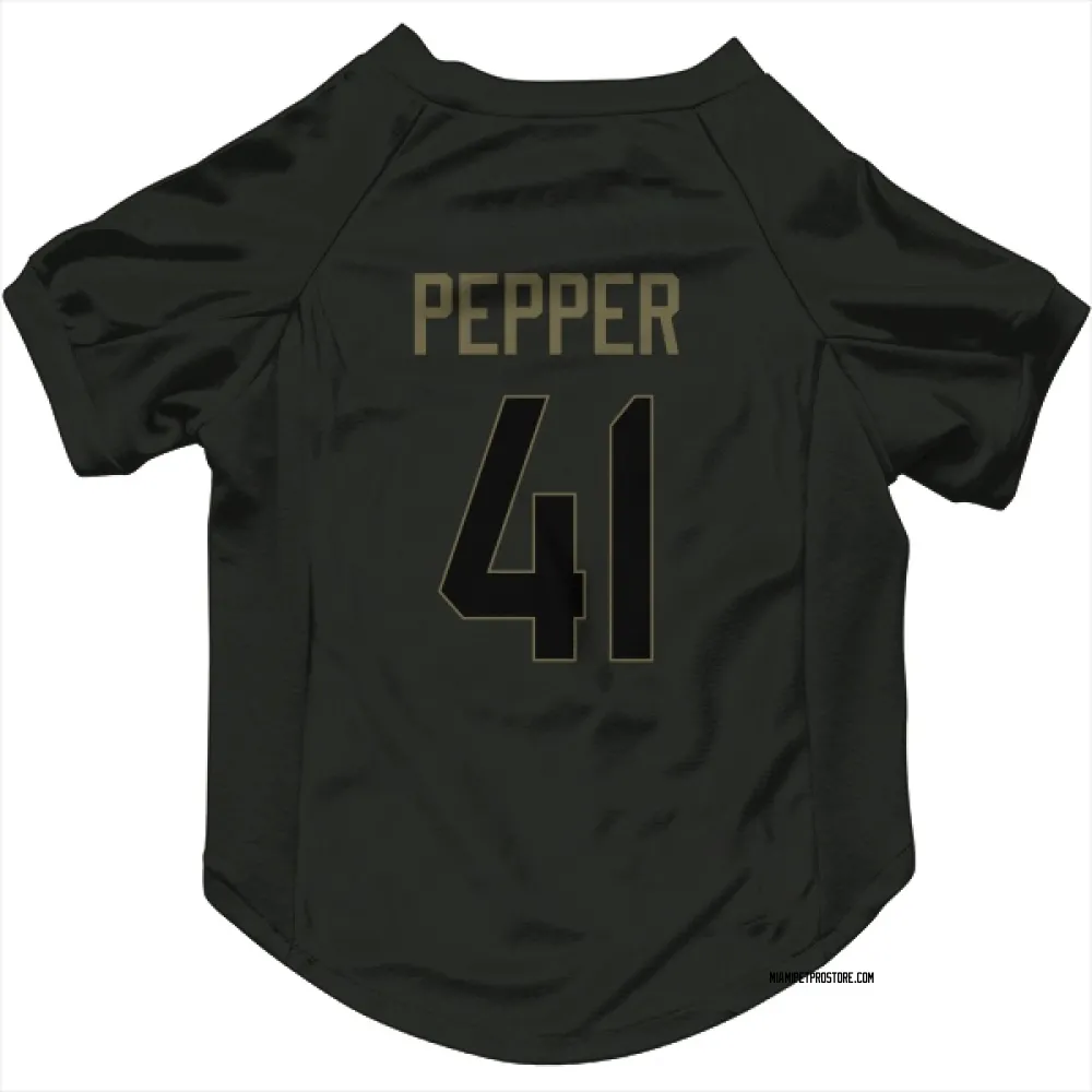 Miami Dolphins Taybor Pepper Black Service Pet Jersey for Dog & Cat