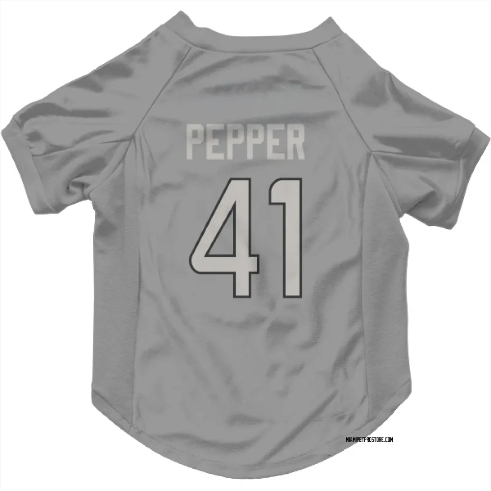 Miami Dolphins Taybor Pepper Charcoal Pet Jersey for Dog & Cat