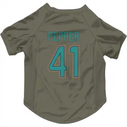 Miami Dolphins Taybor Pepper Olive Pet Jersey for Dog & Cat