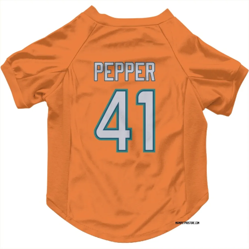 Miami Dolphins Taybor Pepper Orange Pet Jersey for Dog & Cat