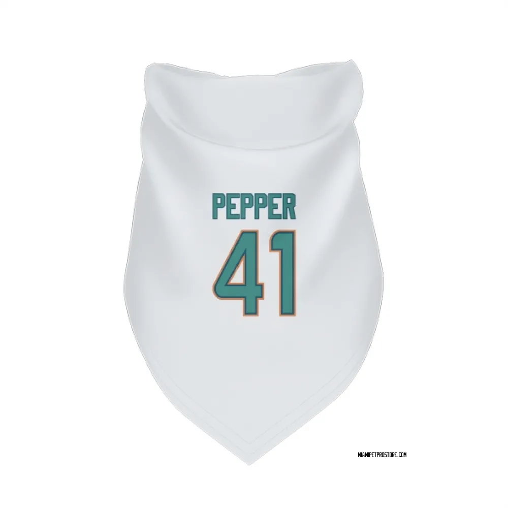 Miami Dolphins Taybor Pepper White Pet Bandana for Dog & Cat