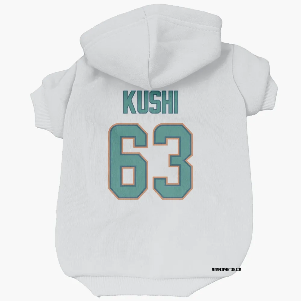 Miami Dolphins Tedi Kushi White Pet Hoodie for Dog & Cat